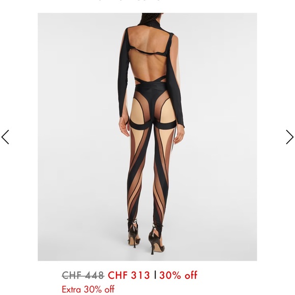 NEW Mugler Sheer Swirl Leggings - Picture 2 of 11